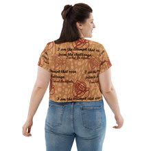 Load image into Gallery viewer, I Am Triumph Nude Rose Print Crop Tee
