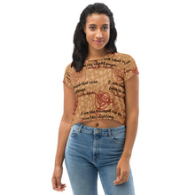 Load image into Gallery viewer, I Am Triumph Nude Rose Print Crop Tee

